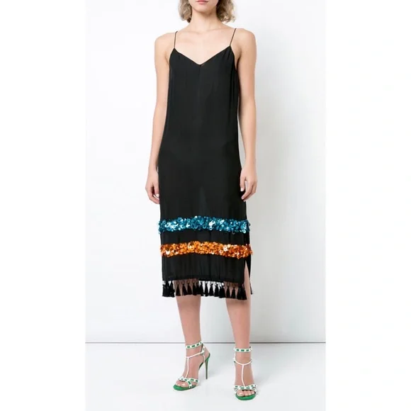 SACHIN + BABI • Bosphorus Silk Sleeveless Sequin Midi Slip Dress, 2 - Picture 3 of 16